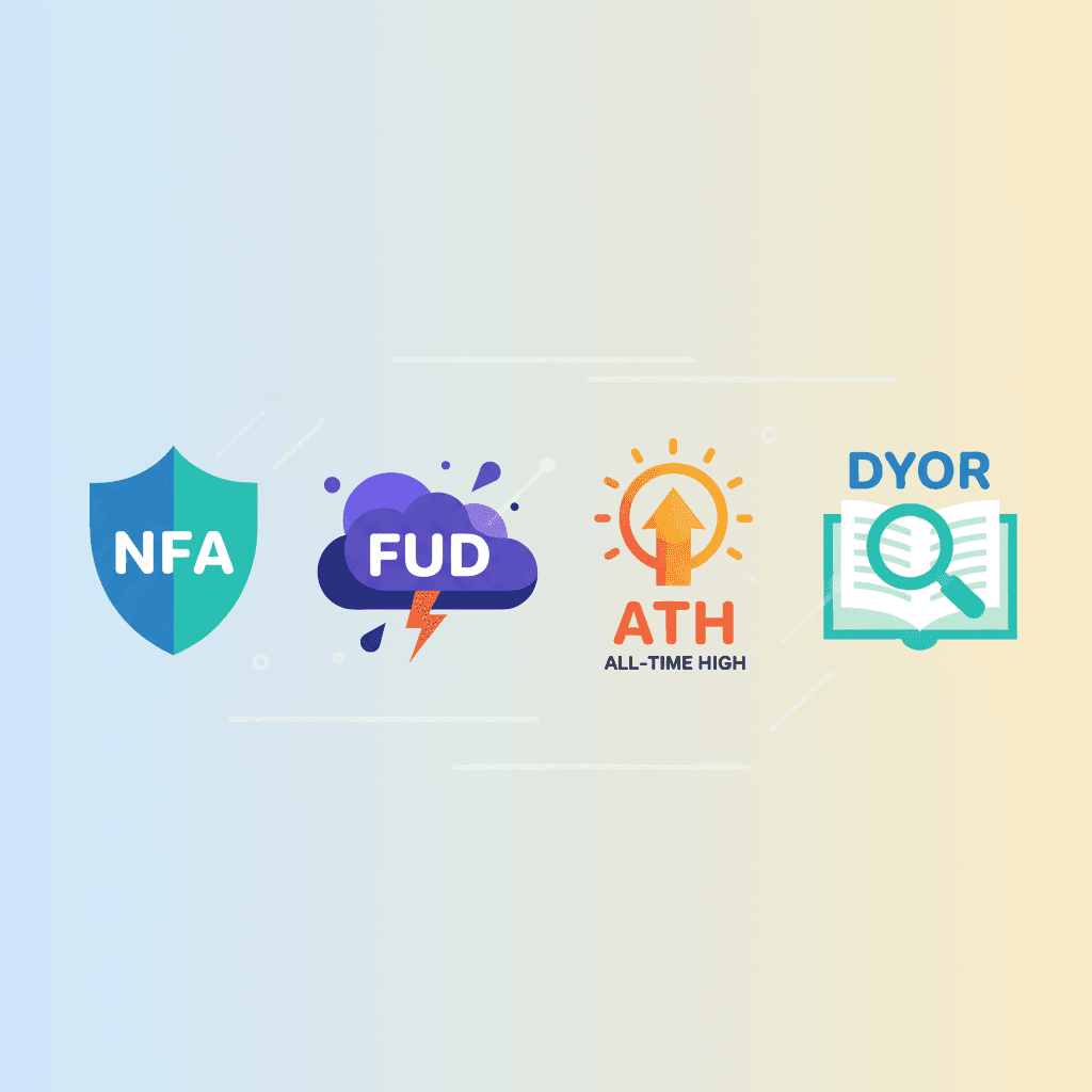 NFA / FUD / ATH / DYOR — the four acronyms in every chat
