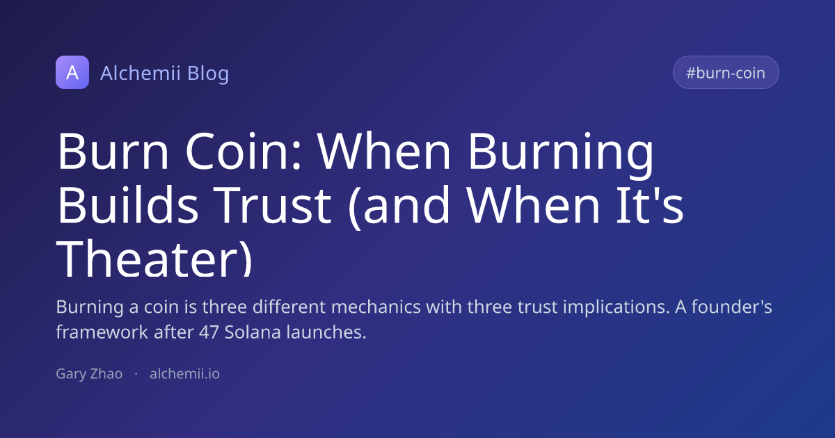 Burn Coin: When Burning Builds Trust (and When It's Theater)