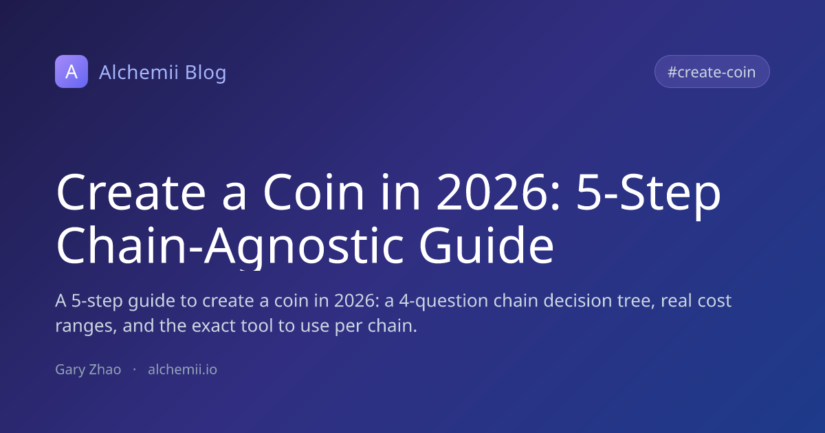 Create a Coin in 2026: 5-Step Chain-Agnostic Guide