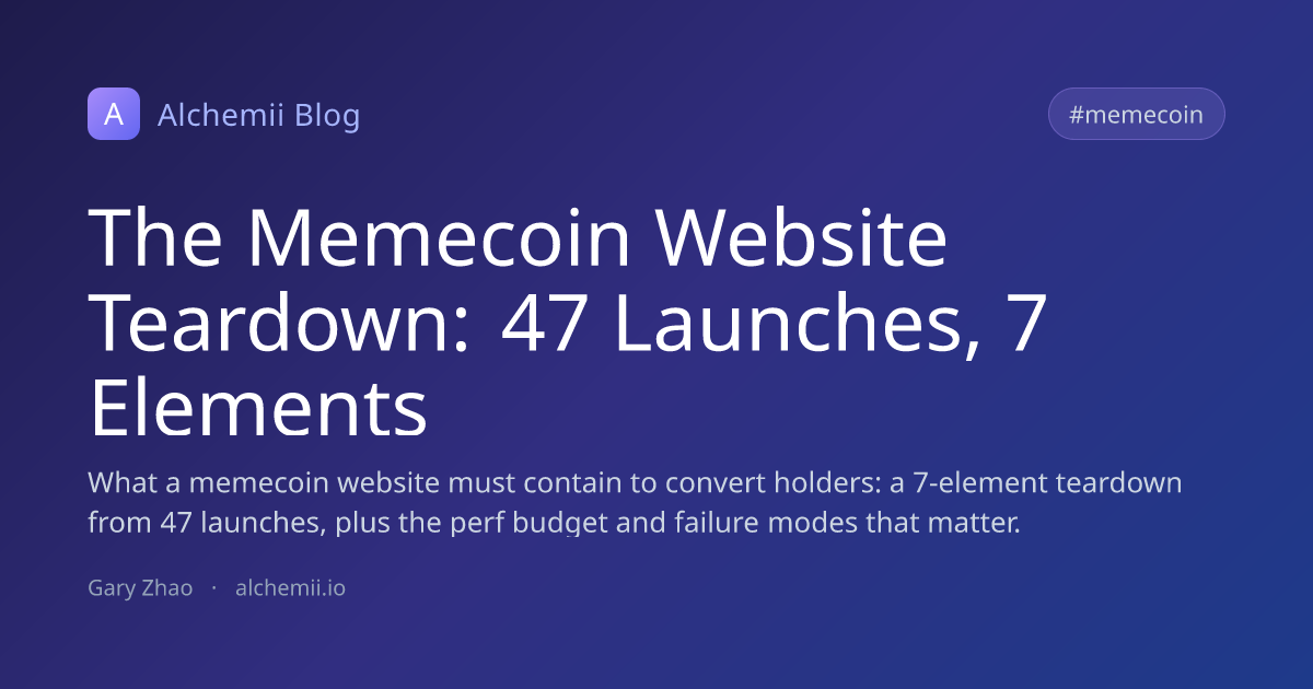 The Memecoin Website Teardown: 47 Launches, 7 Elements