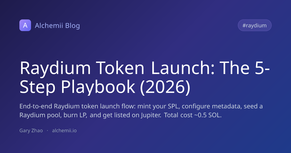 Raydium Token Launch: The 5-Step Playbook (2026)