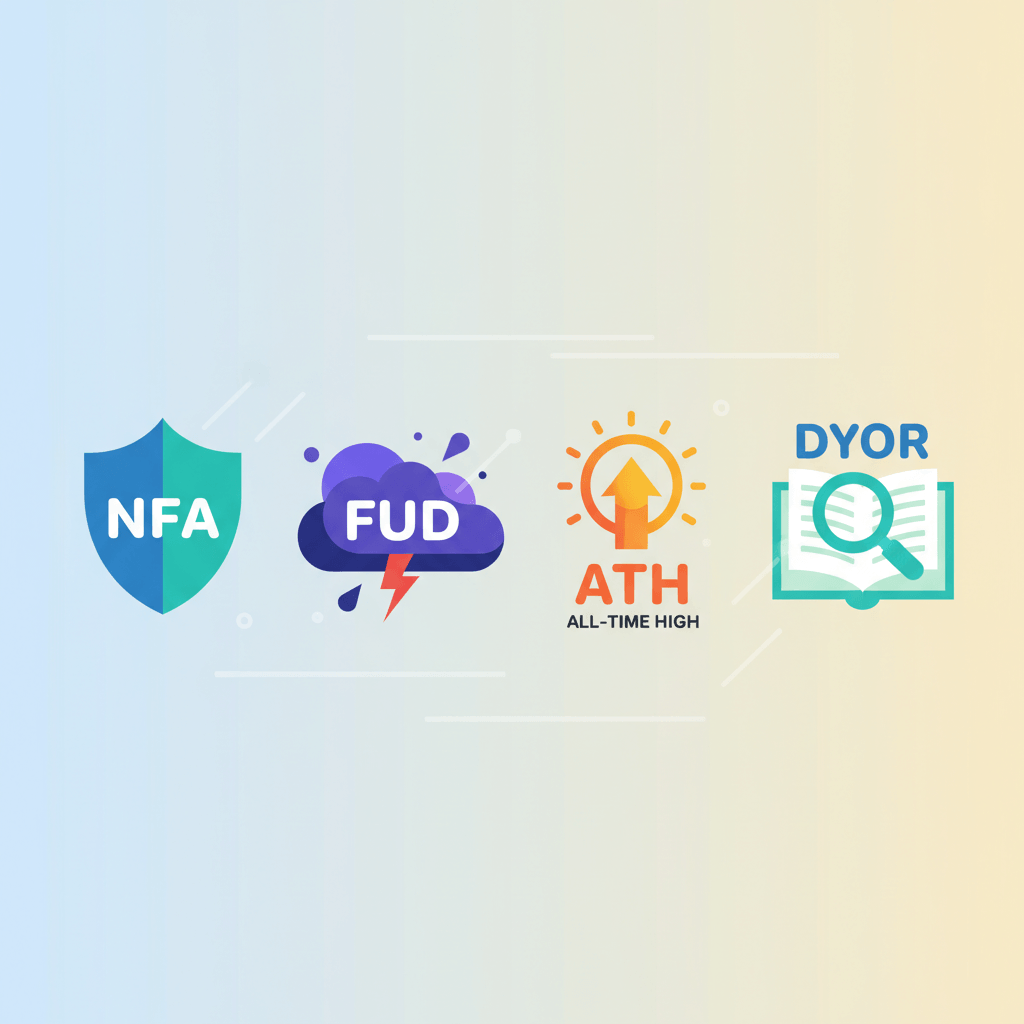 NFA / FUD / ATH / DYOR — the four acronyms in every chat