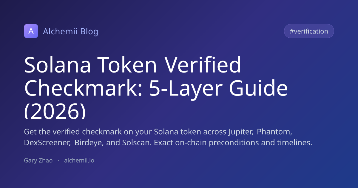 Solana Token Verified Checkmark: 5-Layer Guide (2026)