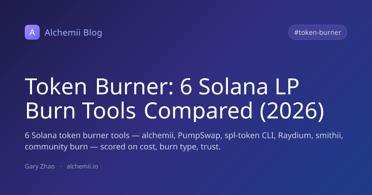 Token Burner: 6 Solana LP Burn Tools Compared (2026)